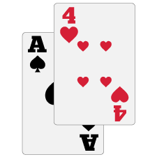Ace and 4 Playing Card