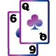 Queen and 6 playing cards