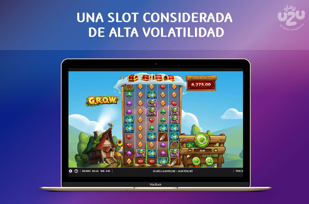 Slot game showing volatility in slots