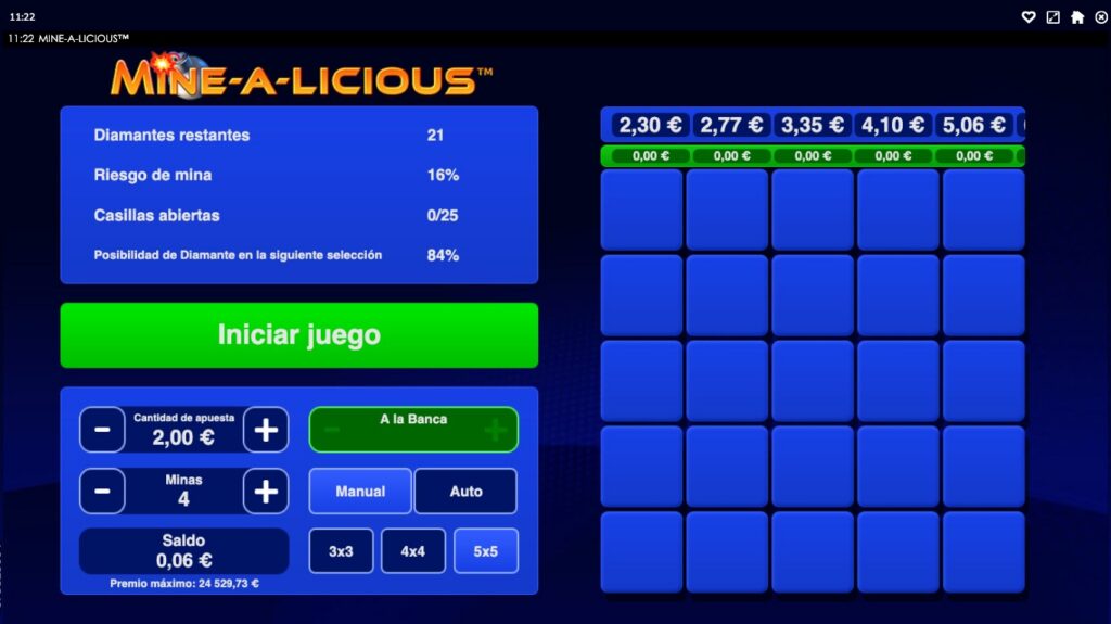 Juego de minas Mine-a-licious 